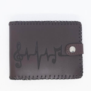 Cartera billetero de piel marrón oscuro