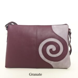 Bolso de piel granate