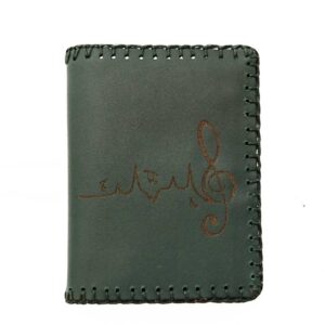 Cartera billetero de piel verde