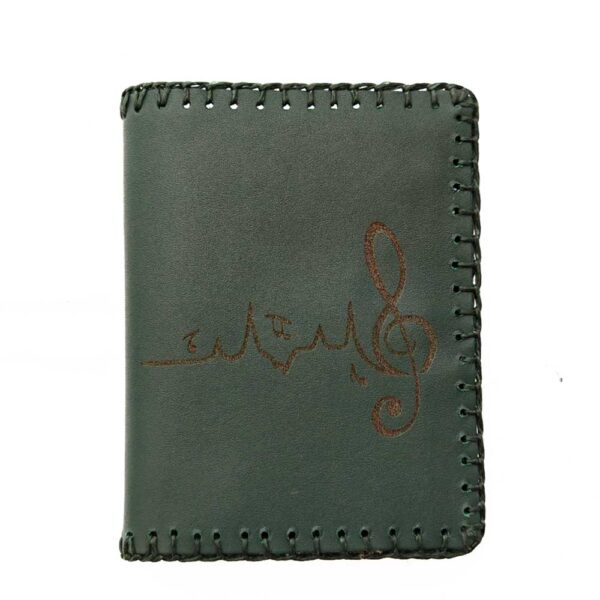 Cartera billetero de piel verde