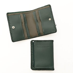 Cartera billetero de piel verde