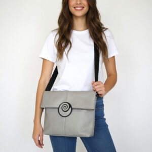 Bolso de piel gris