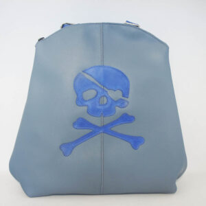 Mochila de piel azul claro