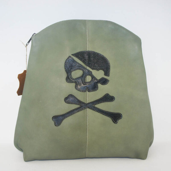 Mochila de piel verde