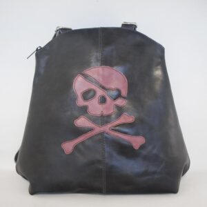 Mochila de piel gris