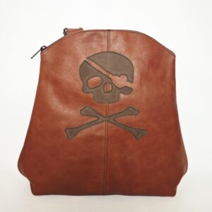 Mochila de cuero en color teja