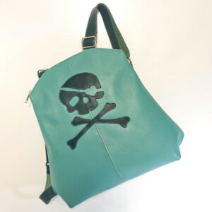Mochila de piel turquesa
