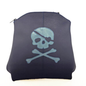Mochila de piel azul marino