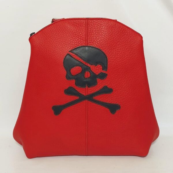 Mochila roja de piel