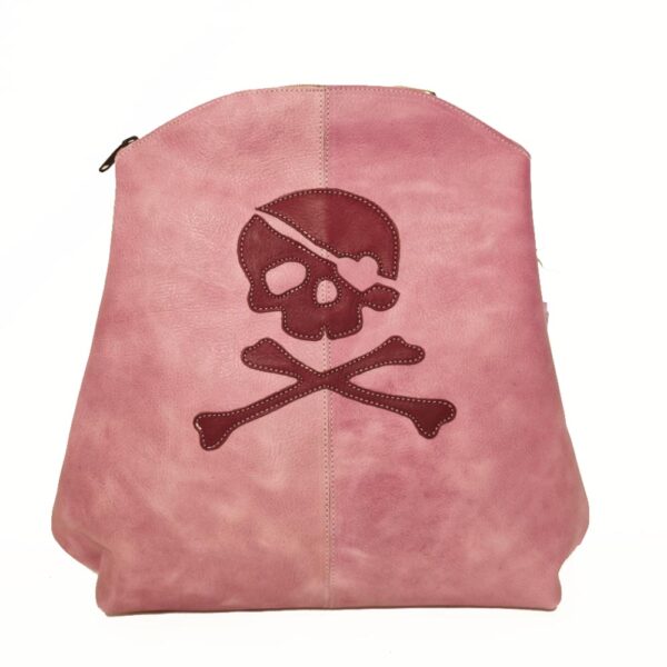 Mochila de piel rosa