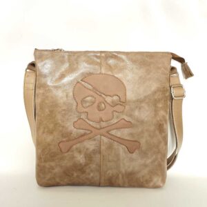 Bolso de piel beige