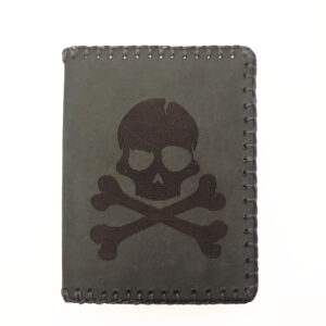 Cartera billetero de piel gris