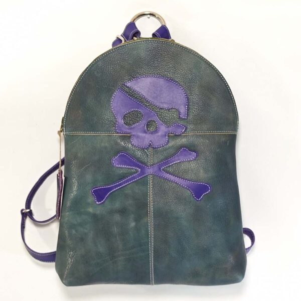 Mochila de piel aguamarina