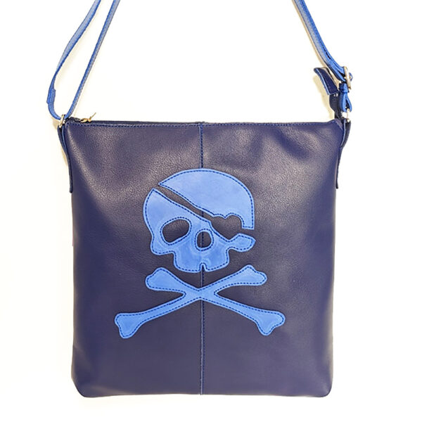 Bolso bandolera de piel azul marino