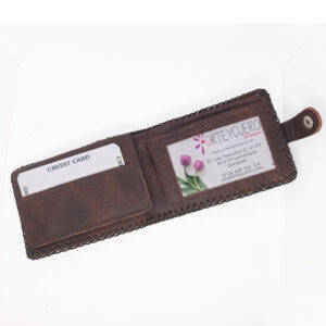 Cartera billetero de piel marrón