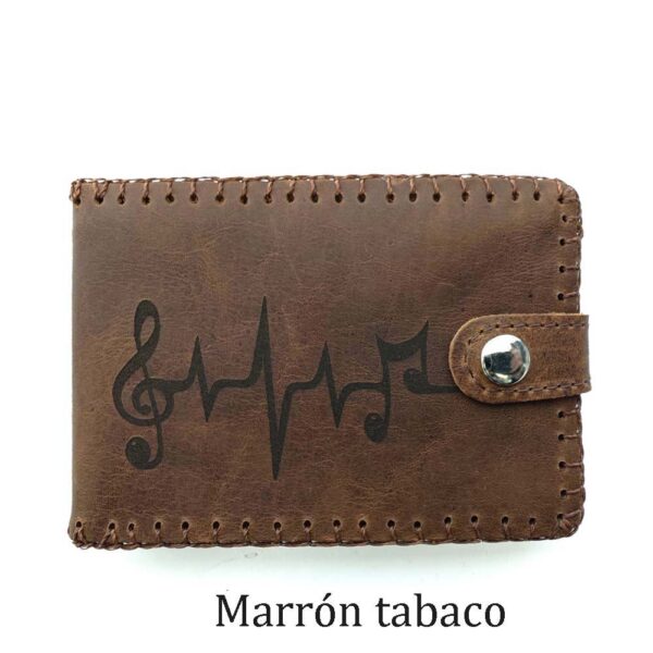 Cartera billetero de piel marrón tabaco
