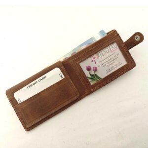 Cartera billetero de piel marrón tabaco