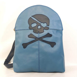 Mochila de piel azul claro