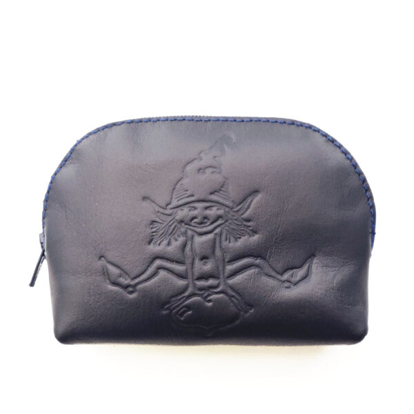 Monedero de piel azul marino
