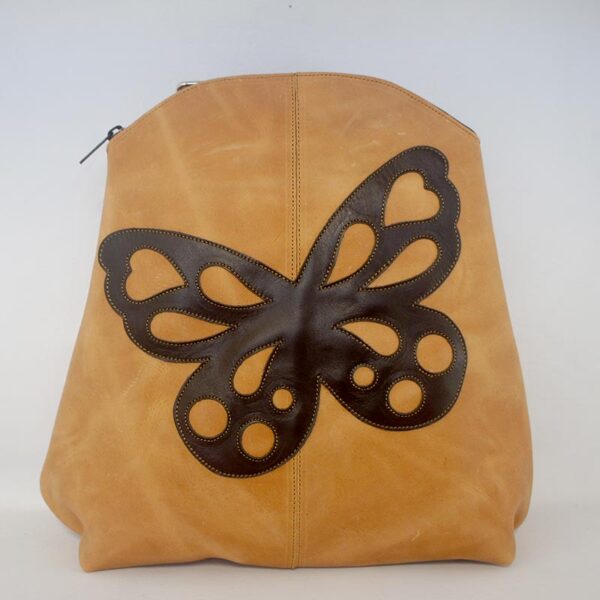 Mochila naranja de piel