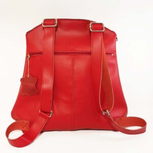 Mochila roja de piel