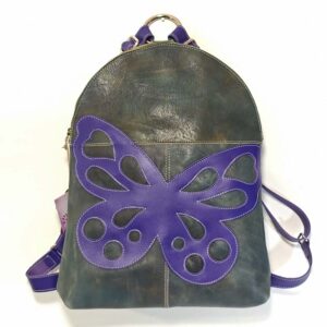 Mochila de piel aguamarina
