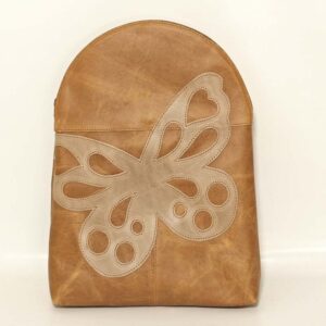 Mochila de piel camel
