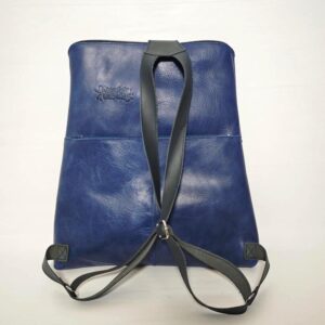 Mochila antirrobo de piel azul