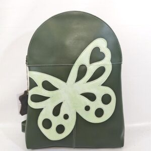 Mochila de piel verde