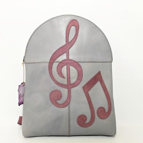 Mochila de piel gris