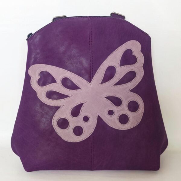 Mochila de piel morada