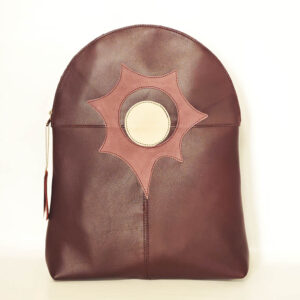 Mochila de piel granate