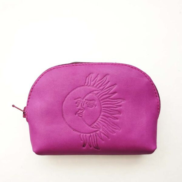 Monedero de piel fucsia