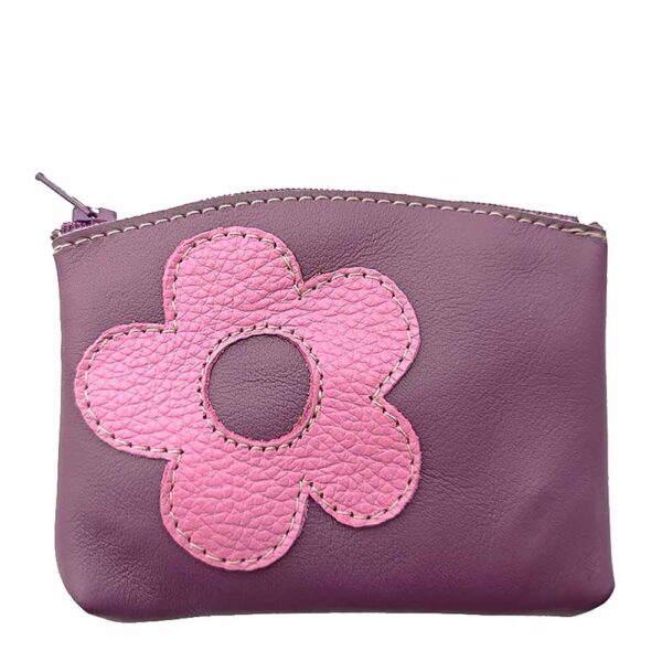 Monedero de piel morado