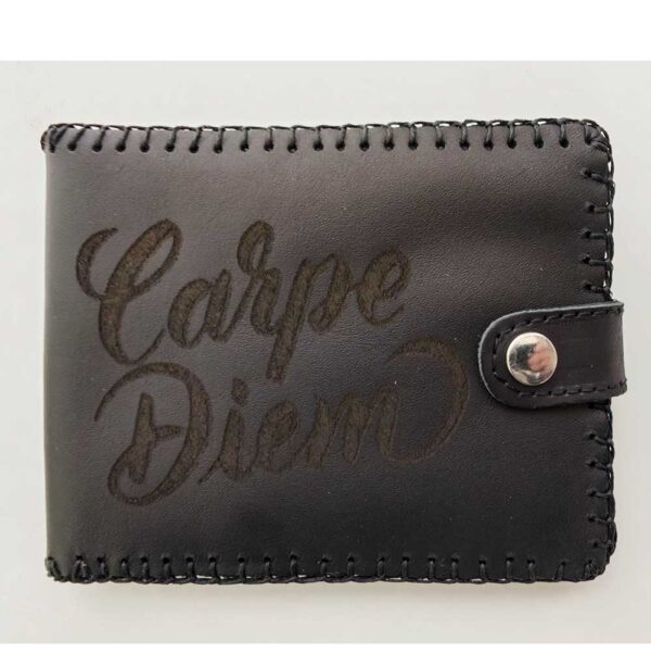 Cartera billetero de cuero negro