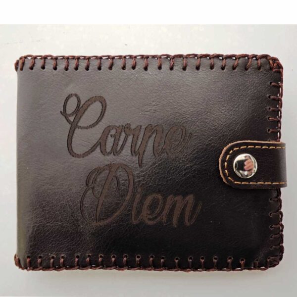 Cartera billetero de cuero marrón
