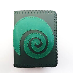 Cartera billetero de piel verde