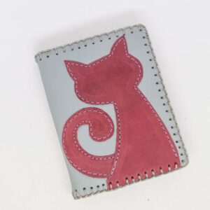 Cartera billetero de piel gris