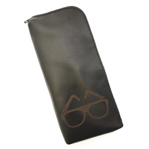 Funda de gafas de piel negra
