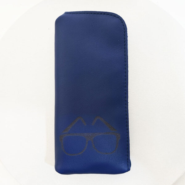 Funda de gafas de piel azul