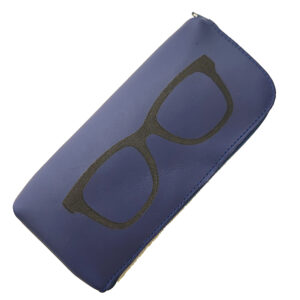 Funda de gafas de piel azul