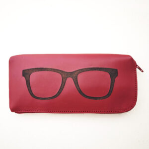 Funda de gafas de piel roja