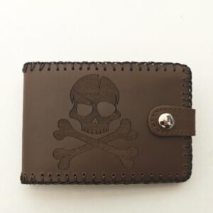 Cartera billetera pequeña de piel marrón