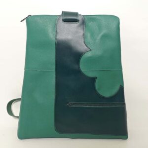 Mochila antirrobo de piel verde cesped
