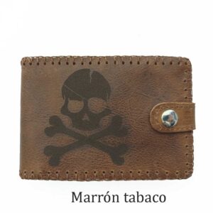 Cartera billetero de piel marrón tabaco