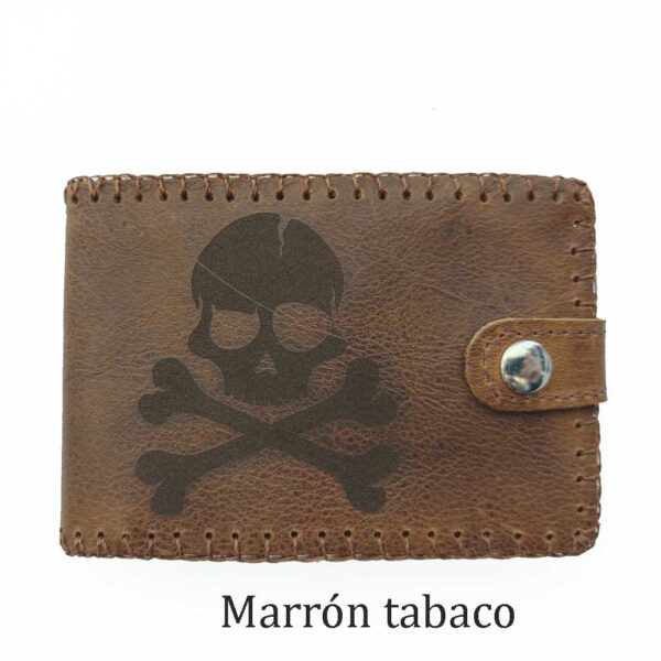 Cartera billetero de piel marrón tabaco