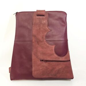 Mochila de piel granate