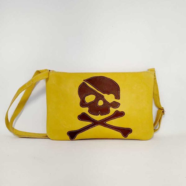 bolso piel amarillo