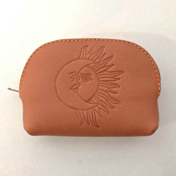 Monedero de piel naranja