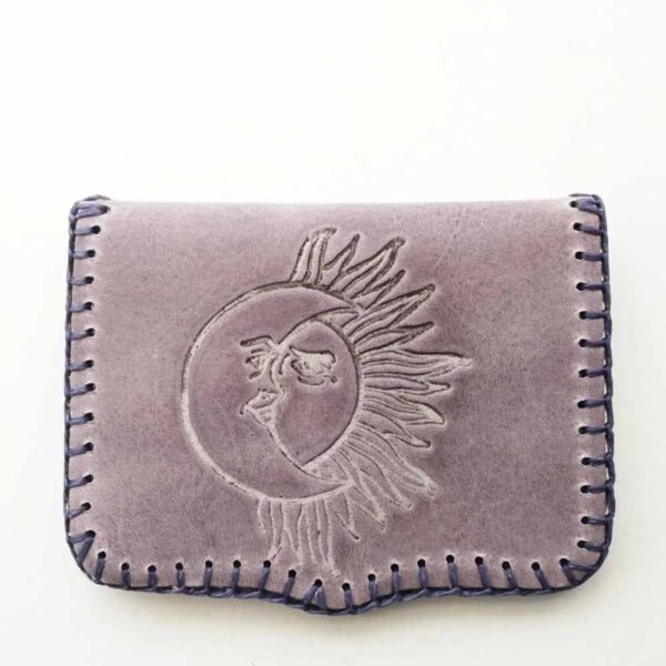 Cartera de piel malva